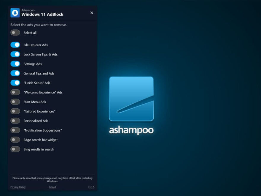 Ashampoo Windows 11 AdBlock Screenshot