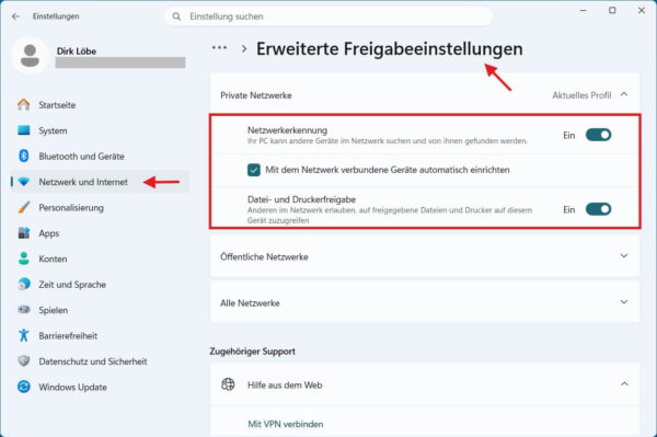 Windows 11: Netzwerkerkennung und Datei- und Druckerfreigabe aktivieren Netzwerkerkennung und Datei- und Druckerfreigabe in Windows 11 aktivieren