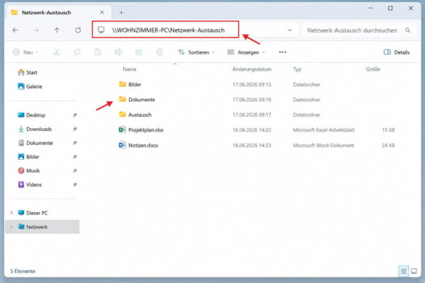 Windows 11: Netzwerkfreigabe über den Netzwerkpfad öffnen Freigegebenen Ordner über den Netzwerkpfad in Windows 11 öffnen