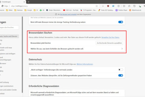 Microsoft Edge Browserverlauf löschen