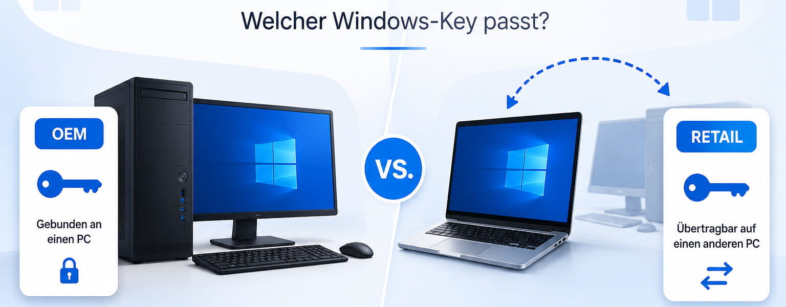 OEM oder Retail: Windows-Keys und Gerätebindung im Vergleich