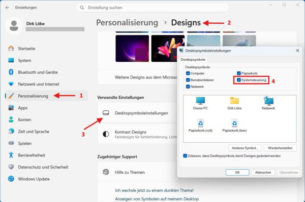 Systemsteuerung als Desktopsymbol in Windows 11 anzeigen