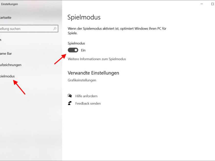 Spielmodus aktivieren in Windows 10