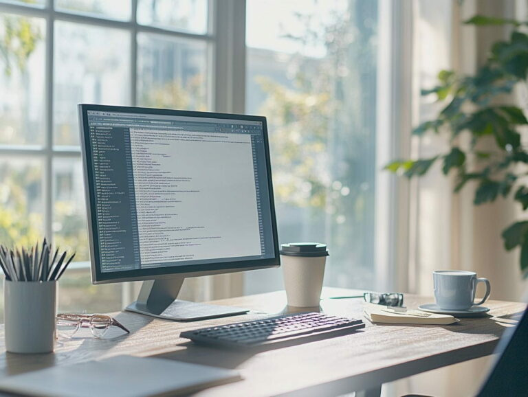 Computerbildschirm mit VBScript-Code für Windows Script Host