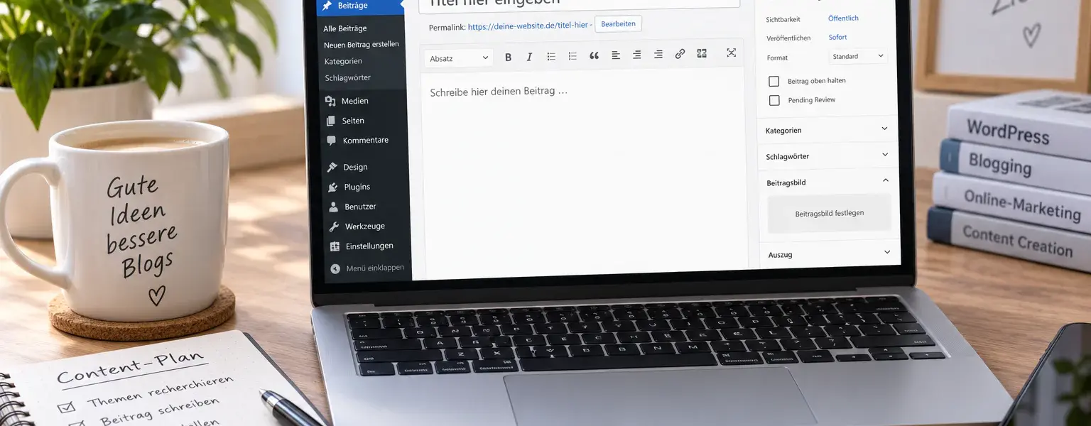 Blog erstellen mit WordPress am Laptop