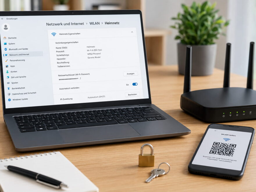 Netzwerksicherheitsschlüssel in Windows 11 anzeigen und per Smartphone mit anderen Geräten teilen