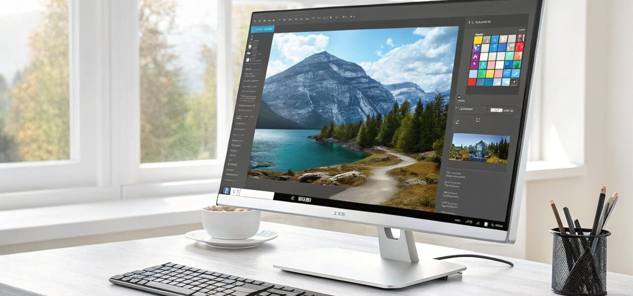 Bildgröße ändern am PC: Bildbearbeitungssoftware zeigt Optionen zur Anpassung der Bildmaße und Pixel.