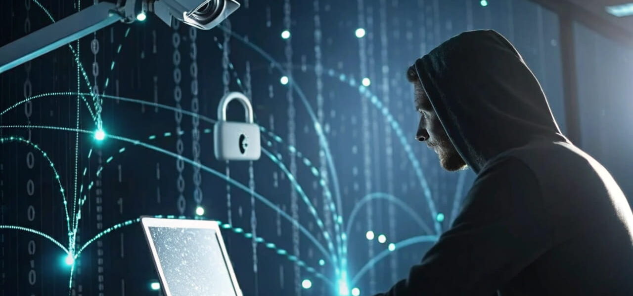 Warum Datenschutz bei anonyme Suchmaschinen wichtig ist – Symbolbild mit Suchmaschine, Tracking-Daten und Privatsphäre-Symbolen.