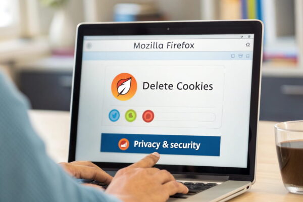 Firefox Cookies löschen – Einstellungen im Browser Firefox Cookies löschen: Screenshot der Browsereinstellungen mit hervorgehobener Option zum Entfernen von Cookies.
