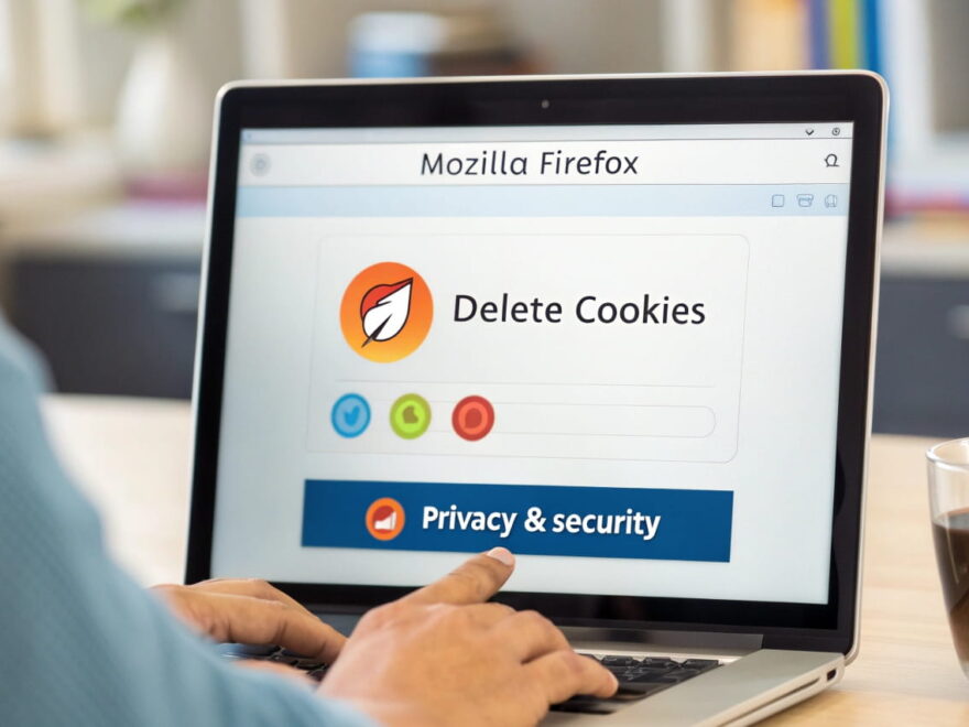 Firefox Cookies löschen: Screenshot der Browsereinstellungen mit hervorgehobener Option zum Entfernen von Cookies.