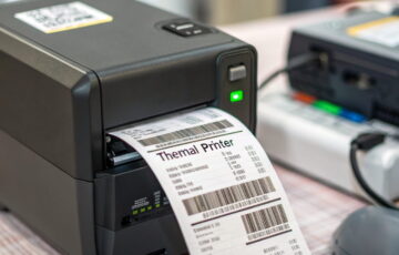 Thermodrucker im Einsatz: Hitze erzeugt Schrift auf Thermopapier
