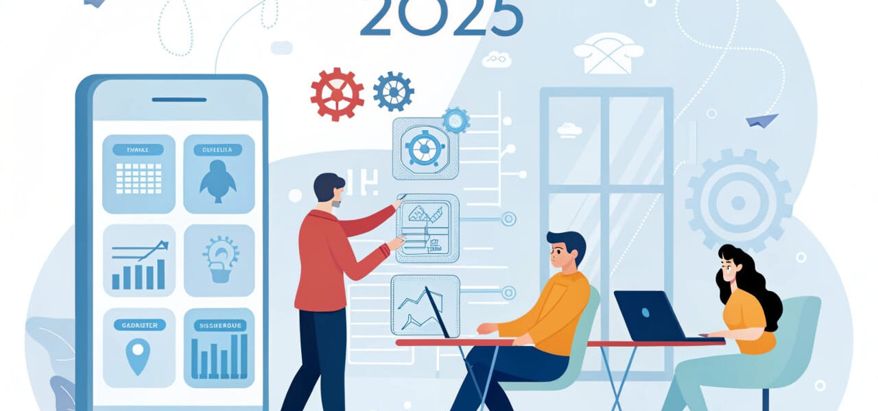 Entwicklung mobiler Apps im Jahr 2025 mit modernem Entwicklerteam und innovativer Technologie