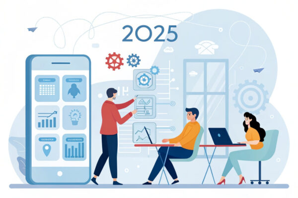 Entwicklung mobiler Apps im Jahr 2025 mit modernem Entwicklerteam und innovativer Technologie