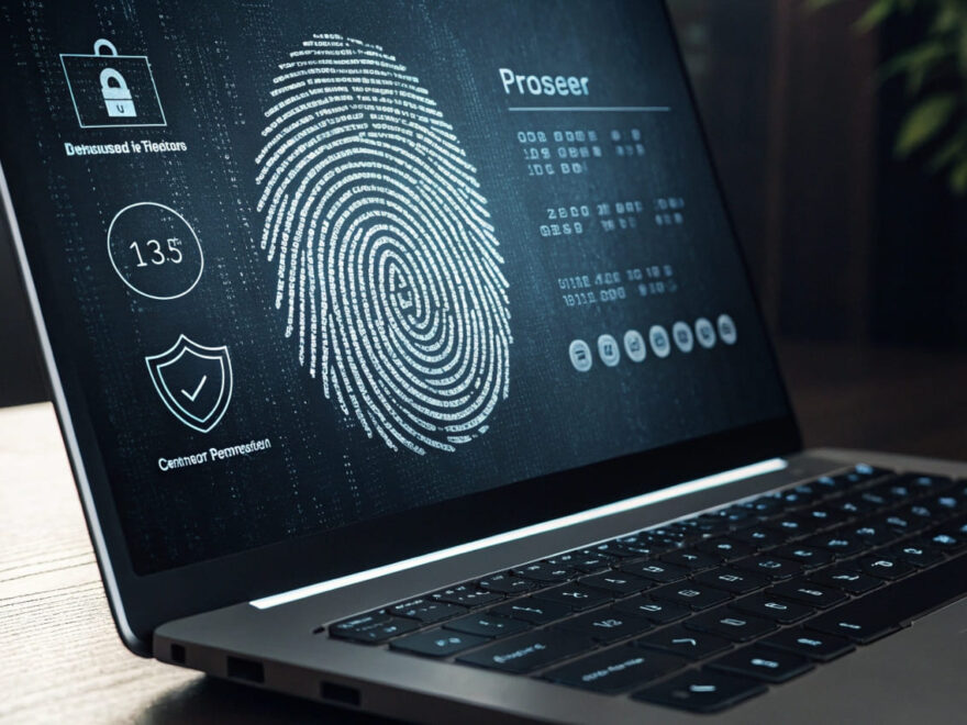 Digitale Fingerabdruck-Darstellung als Symbol für Browser-Fingerprinting und Online-Tracking.