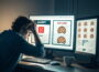 Person vor Computer mit verwirrenden Pop-ups – Dark Patterns erklärt