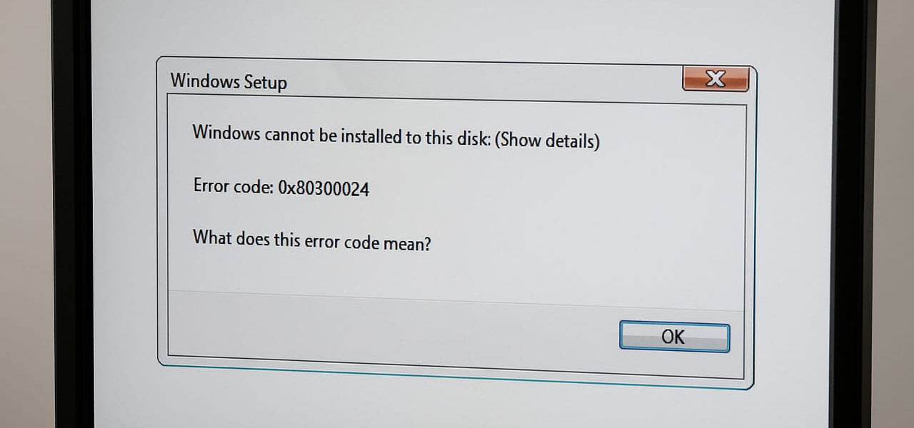 Windows-Fehlermeldung 0x80300024 während der Installation