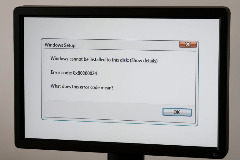 Windows-Fehlermeldung 0x80300024 während der Installation