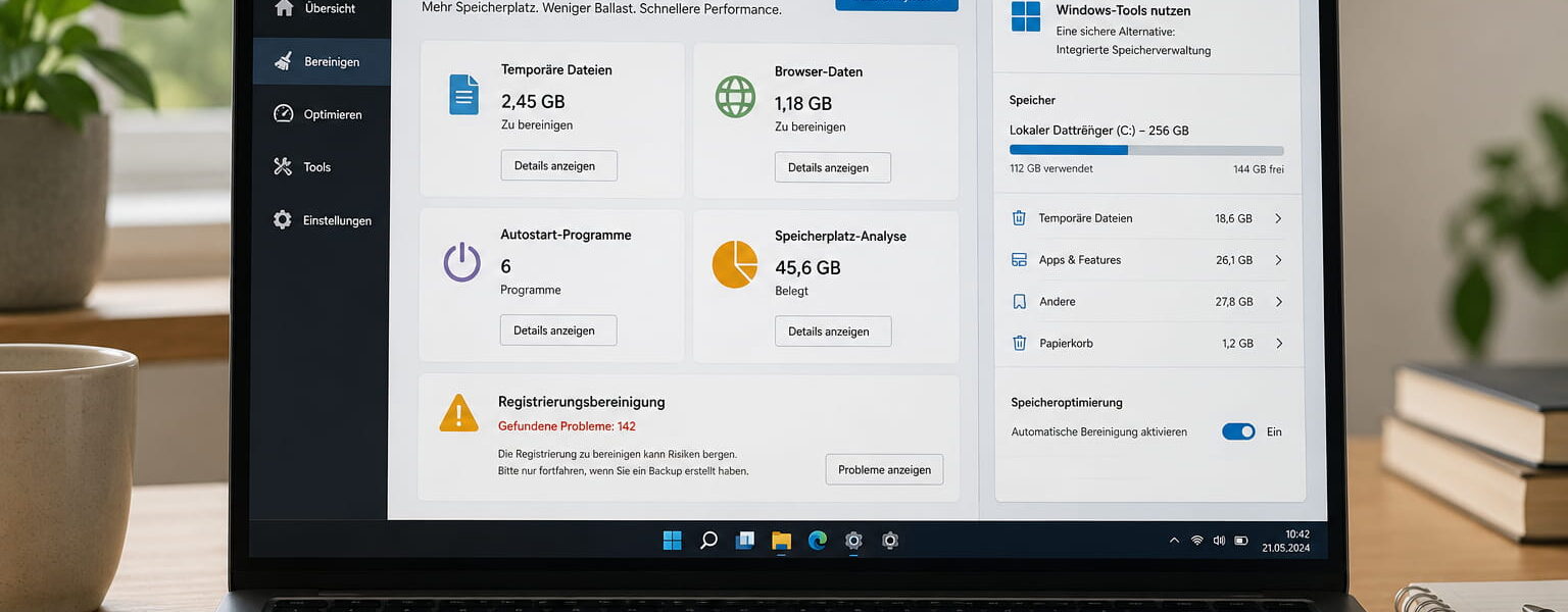 CCleaner im Vergleich mit den Windows-11-Bordmitteln zur PC-Bereinigung
