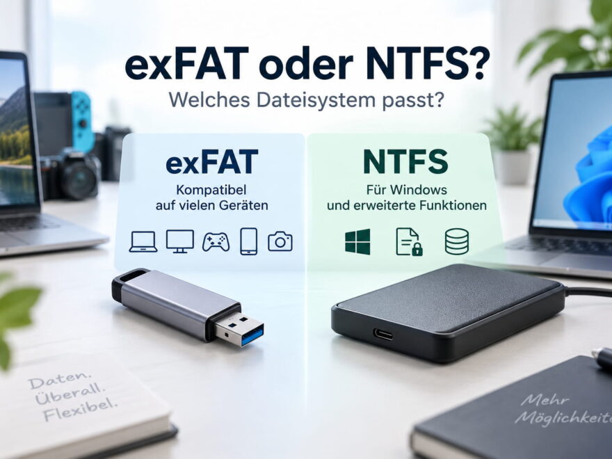 exFAT oder NTFS für USB-Stick und externe SSD