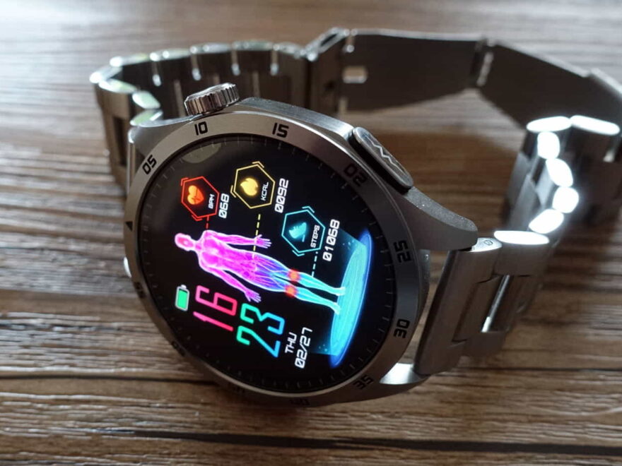 Kardena Care Pro 4 Plus Gesundheitsuhr mit Edelstahlarmband und aktivem Display