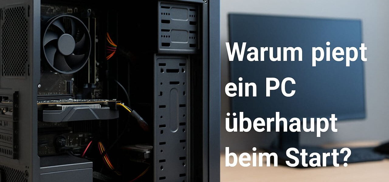 Offenes PC-Gehäuse mit sichtbaren Komponenten, Symbolbild für Startpieptöne