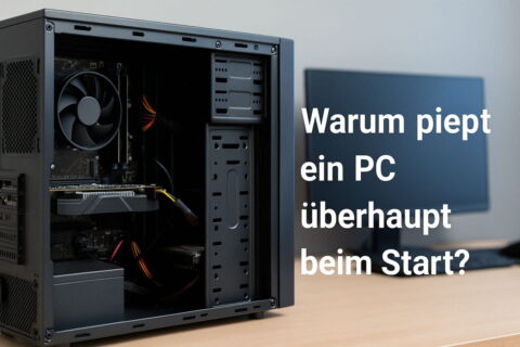 Offenes PC-Gehäuse mit sichtbaren Komponenten, Symbolbild für Startpieptöne
