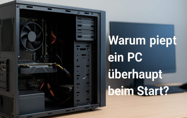 pc start piepton Offenes PC-Gehäuse mit sichtbaren Komponenten, Symbolbild für Startpieptöne