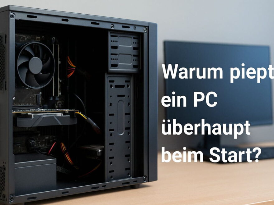 Offenes PC-Gehäuse mit sichtbaren Komponenten, Symbolbild für Startpieptöne