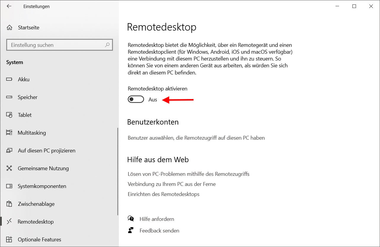 REMOTEDESKTOPVERBINDUNG EINRICHTEN SCHNELL EINFACH visual data 3
