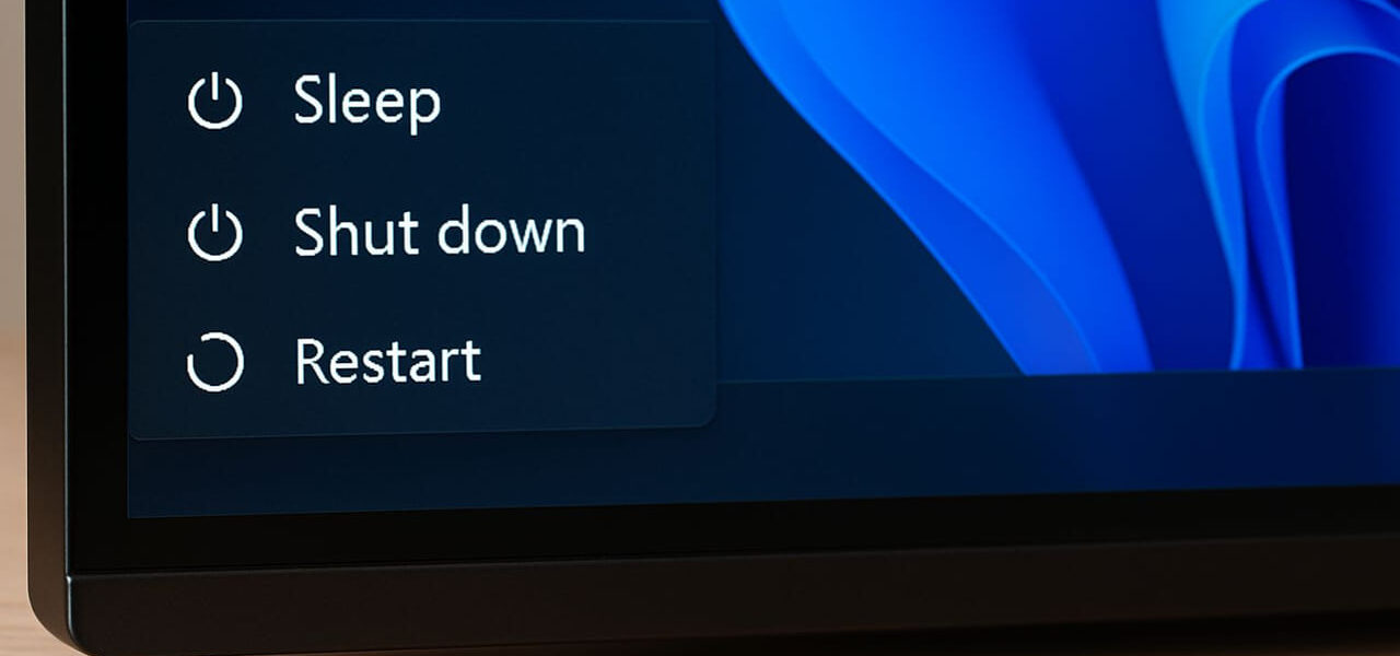 Windows-Energiesparmodus im Startmenü eines PCs ausgewählt