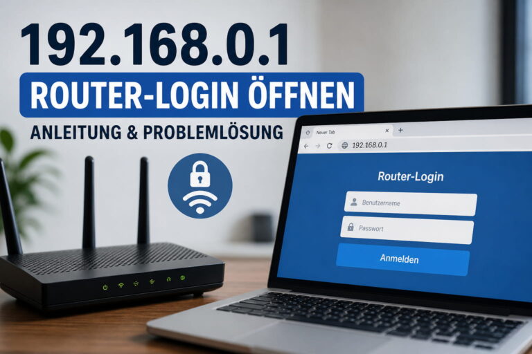 Router-Login über 192.168.0.1 auf einem Laptop im Heimnetzwerk