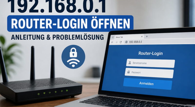 Router-Login über 192.168.0.1 auf einem Laptop im Heimnetzwerk