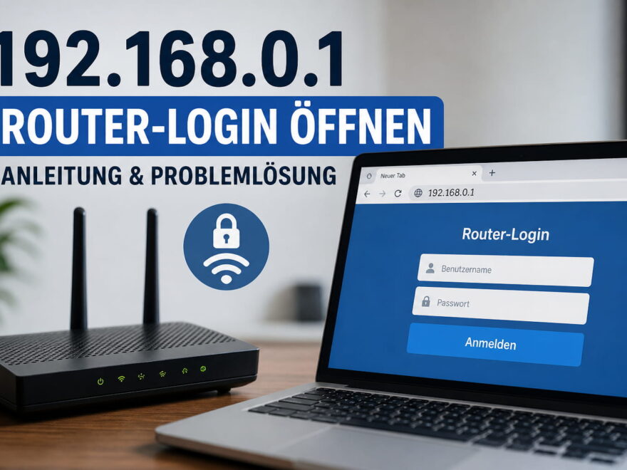 Router-Login über 192.168.0.1 auf einem Laptop im Heimnetzwerk