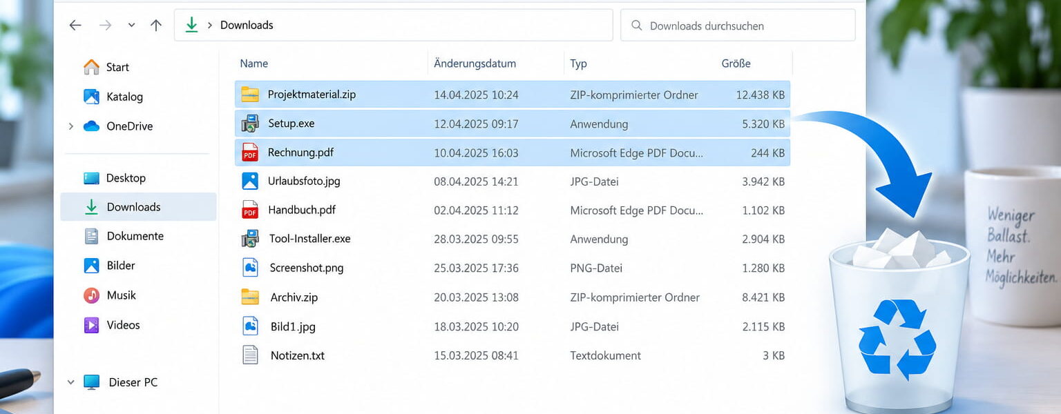 Downloads löschen unter Windows 11