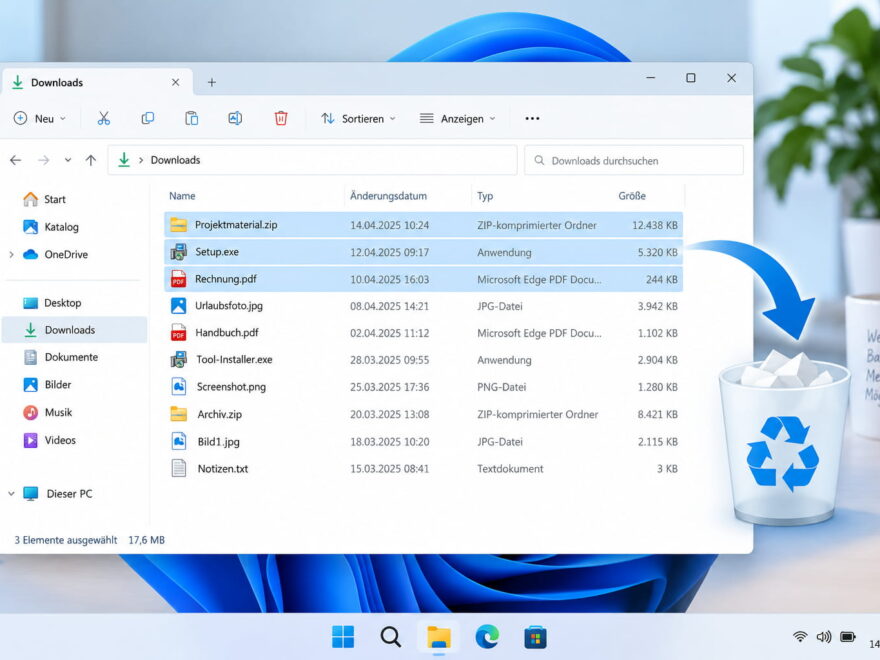 Downloads löschen unter Windows 11