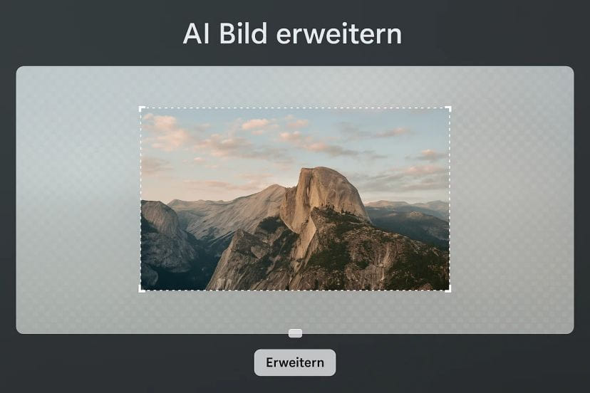 Beispiel für KI-Bildvergrößerung – Bild automatisch mit KI erweitern