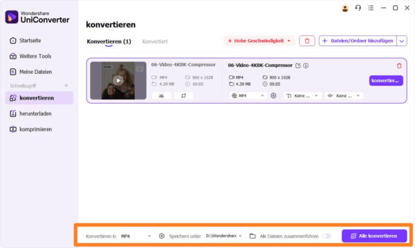 mp4 konvertierung start MOV in MP4 umwandeln – Start der Konvertierung in Wondershare UniConverter