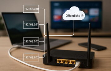 NAT einfach erklärt: Heimnetzwerk mit Router und Geräten als Beispiel für Network Address Translation