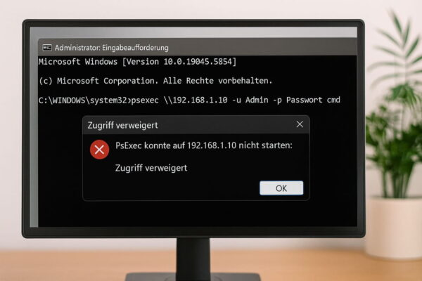 Typische PSExec-Fehler erkennen und beheben unter Windows PSExec Zugriff verweigert – Fehlermeldung beim Remote-Befehl in der Eingabeaufforderung