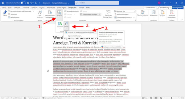 Sprache für die Korrekturhilfen in Microsoft Word festlegen Word Sprache ändern – Schritt-für-Schritt-Anleitung zum Festlegen der Korrektursprache