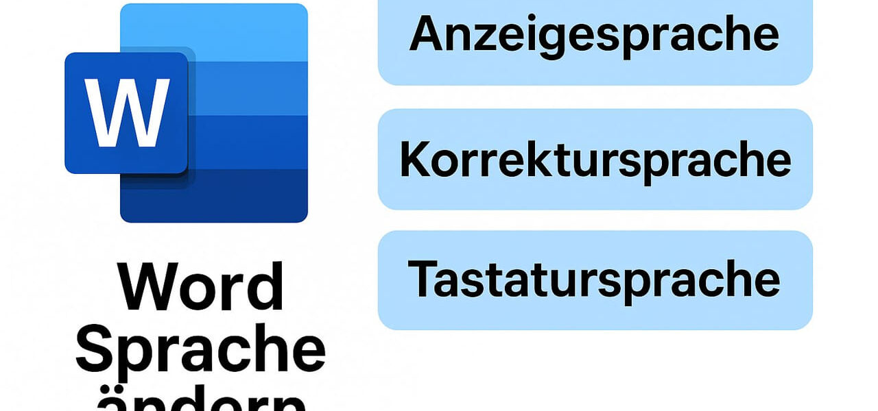 Grafik zeigt Unterschiede zwischen Anzeigesprache, Korrektursprache und Tastatursprache in Word
