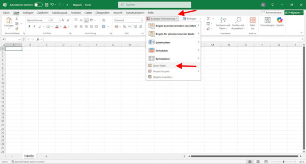 Bedingte Formatierung in Excel anwenden, um jede zweite Zeile farbig zu gestalten