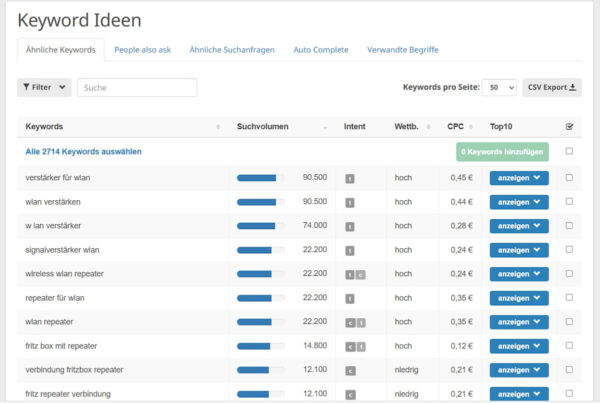 Seobility Keyword-Recherche – Suchvolumen und Konkurrenz im Überblick Keyword-Recherche mit Seobility: Suchvolumen und Wettbewerb analysieren