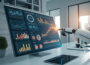 Künstliche Intelligenz analysiert SEO-Daten auf einem Bildschirm