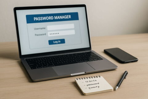 Passwort-Manager auf Laptop erklärt am Beispiel einer sicheren Login-Verwaltung