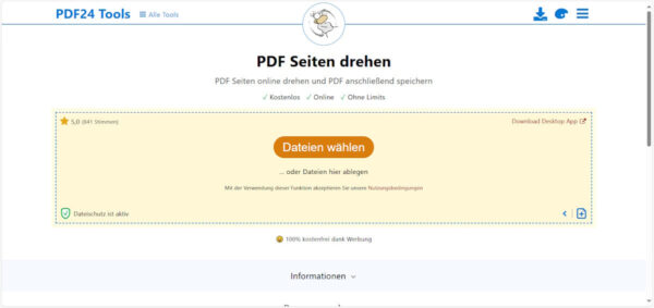 PDF online drehen mit PDF24 Tools – kostenlos & ohne Installation PDF drehen mit PDF24 Tools: Online-Dienst zum Drehen von PDF-Seiten im Browser