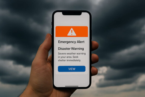 Push-Warnung auf dem Smartphone als Echtzeit-Beispiel Push-Warnung auf dem Smartphone bei Unwetter – Beispiel für Echtzeit-Kommunikation