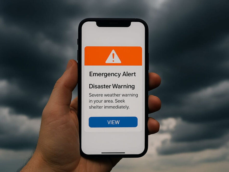 Push-Warnung auf dem Smartphone bei Unwetter – Beispiel für Echtzeit-Kommunikation