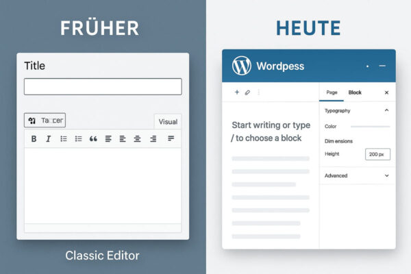 WordPress Editor früher vs. heute im Überblick Vergleich zwischen Classic Editor und Block Editor in WordPress