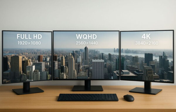 WQHD Monitor im Vergleich zu Full HD und 4K Darstellung